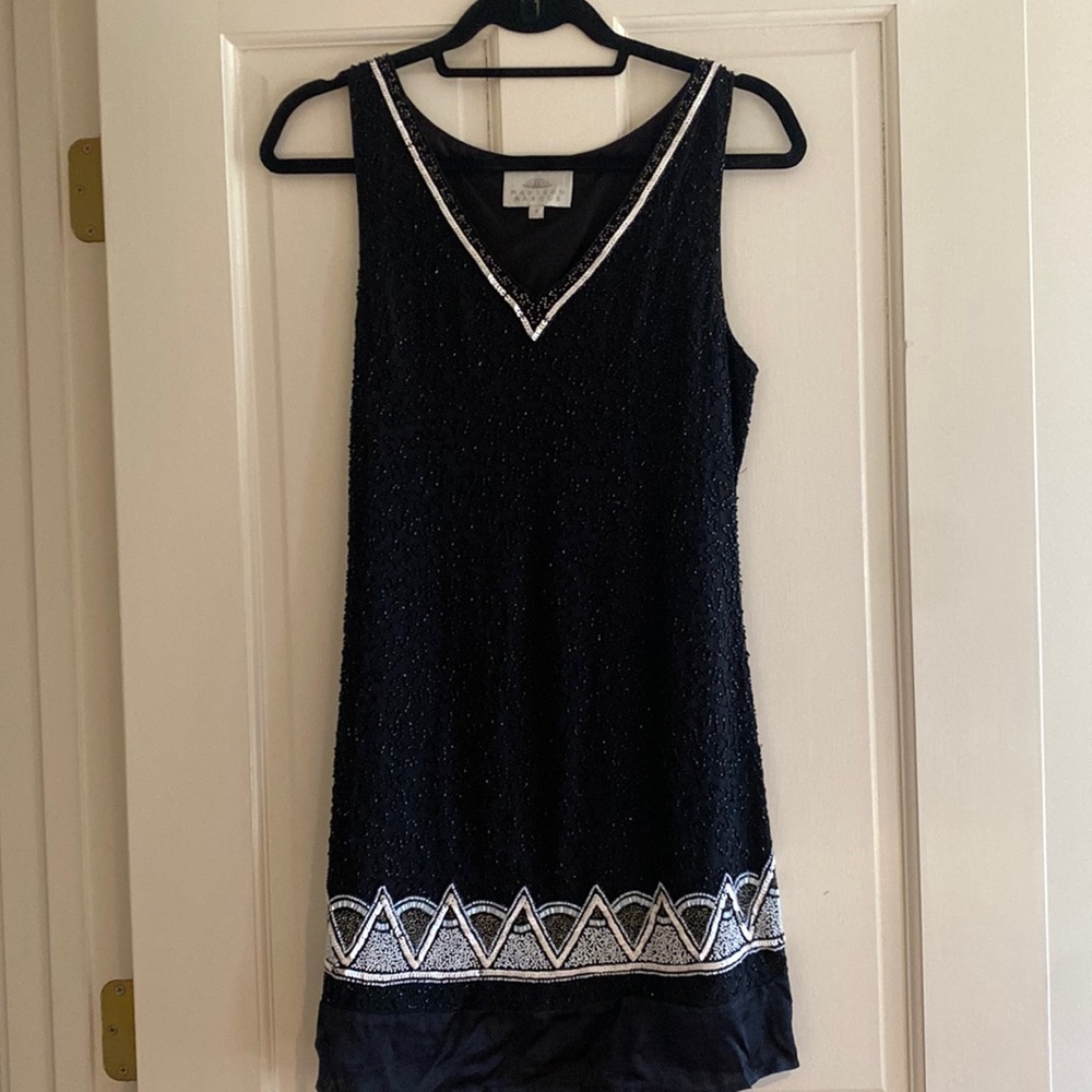 Madison Marcus Black embellished sequin dress